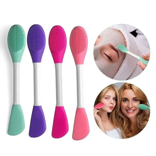 Double Ended Silicone Face Mask & Cleansing Brush | Soft Reusable Skincare Applicator | Pack of 2