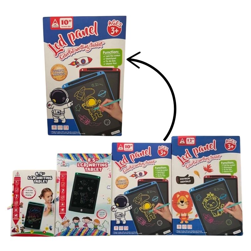 10-Inch Multi-Color LCD Writing Tablet | Premium Quality  | Reusable Drawing & Note-Taking Tool for Kids | Random Colors