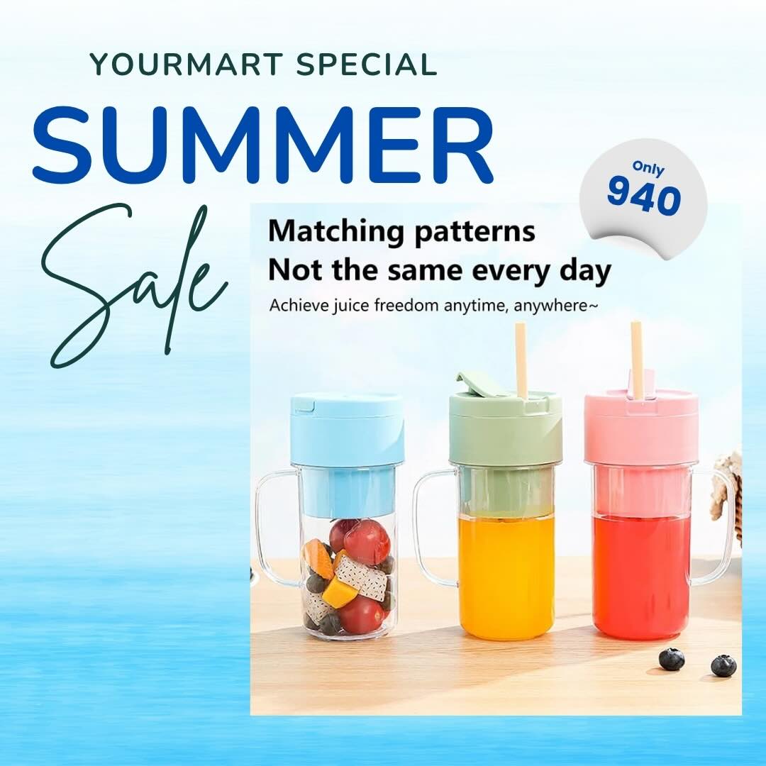 Crusher Juicer 2-in-1 Mini Portable Blender | USB Rechargeable | 6-Blade High-Speed Juicer | Random Color