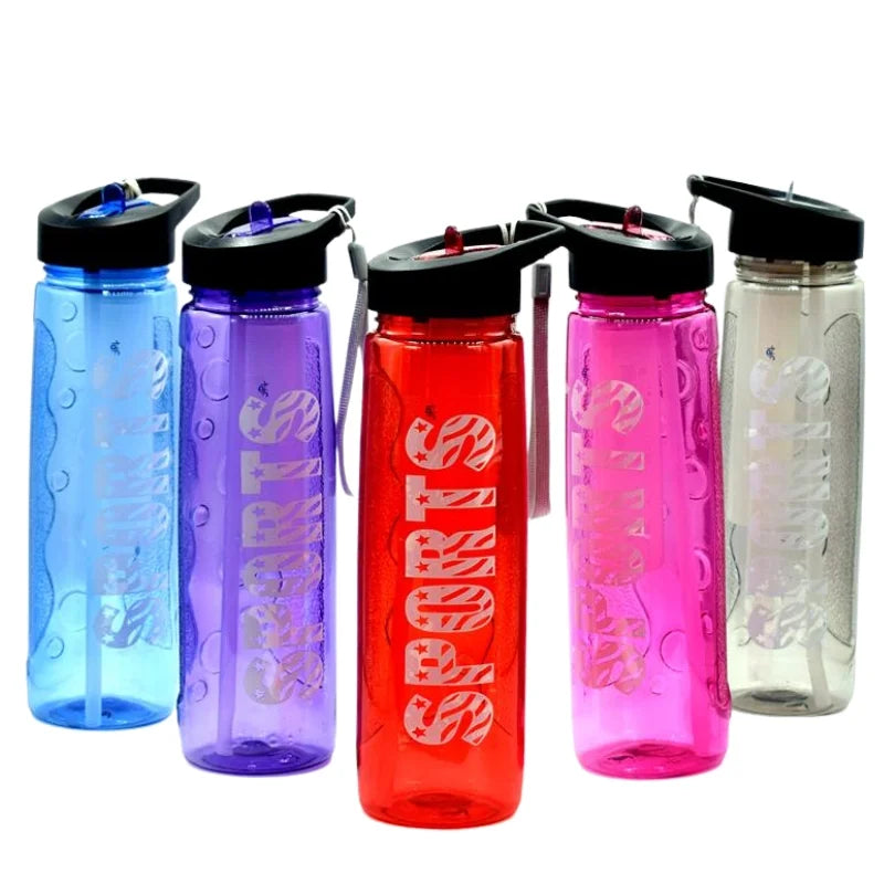 Red Stylish Water Sport Bottle 1000ml with Straw | Leakproof BPA-Free Hydration Bottle for School, Gym & Travel