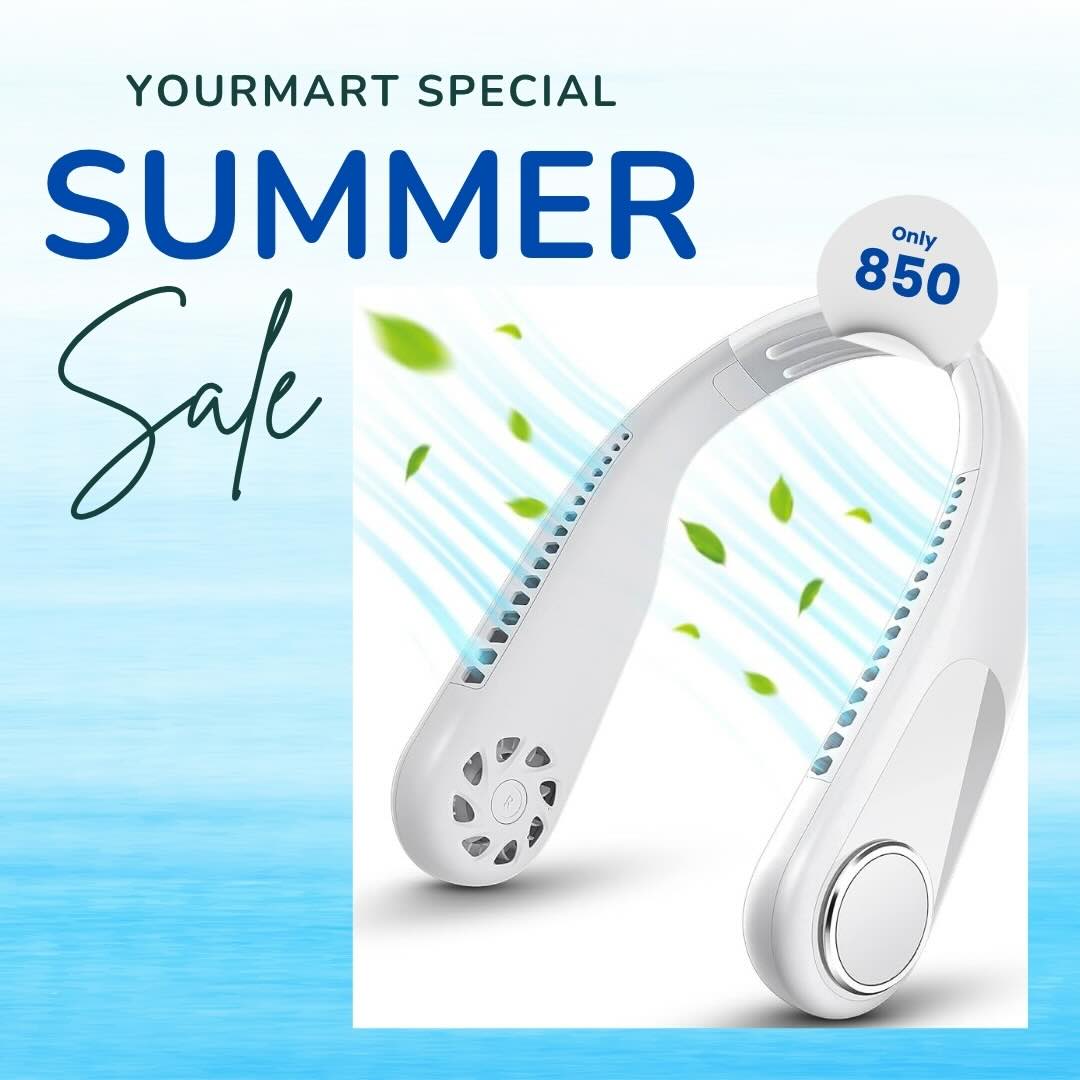 Portable Bladeless Hanging Neck Fan | Hands-Free Personal Cooling Fan for Travel, Office & Outdoor Use