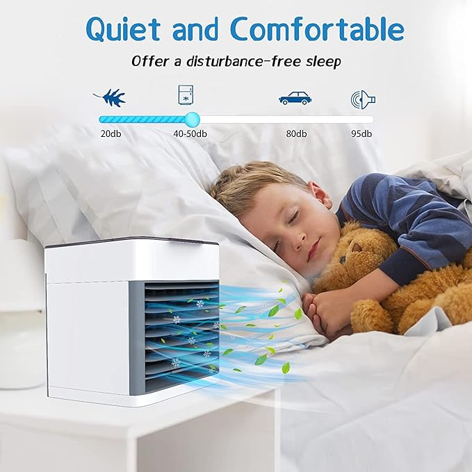 Arctic Air Ultra 3-in-1 Mini USB Portable Air Cooler | Personal Evaporative AC with LED Night Light for Home Office Travel