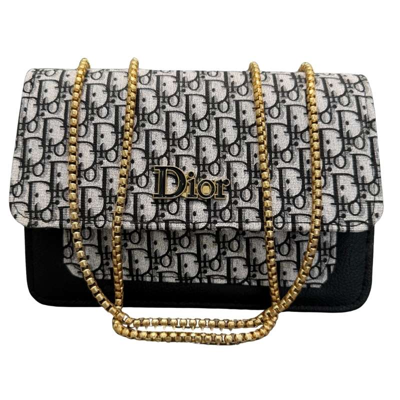 Black | Dior Oblique Canvas & Leather Flap Clutch | Luxury Designer Handbag for Women