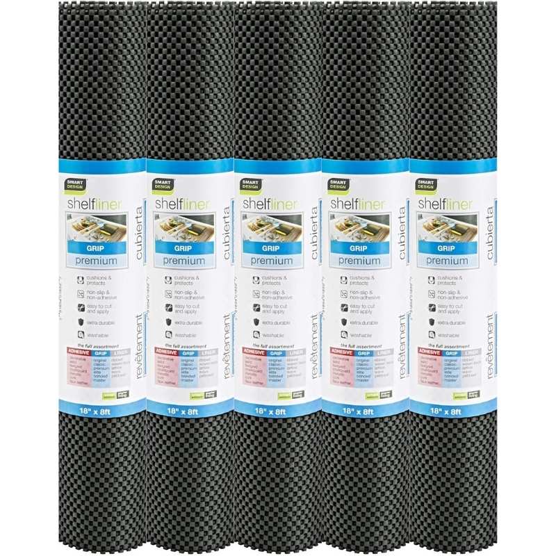 Anti-Slip Fridge & Shelf Mat | Waterproof Washable Liner for Kitchen Drawers Cabinets | Dark Grey