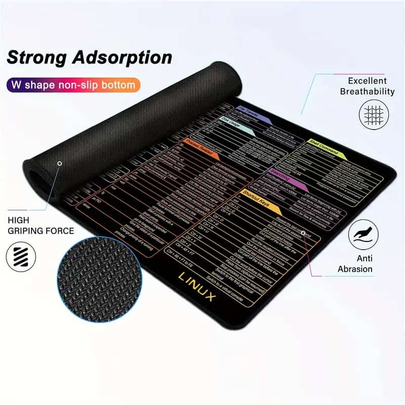 Large Excel Shortcut Keyboard Mouse Pad & Desk Mat 30×80cm | Extended Non-Slip Office Table Mat for Work Study Gaming