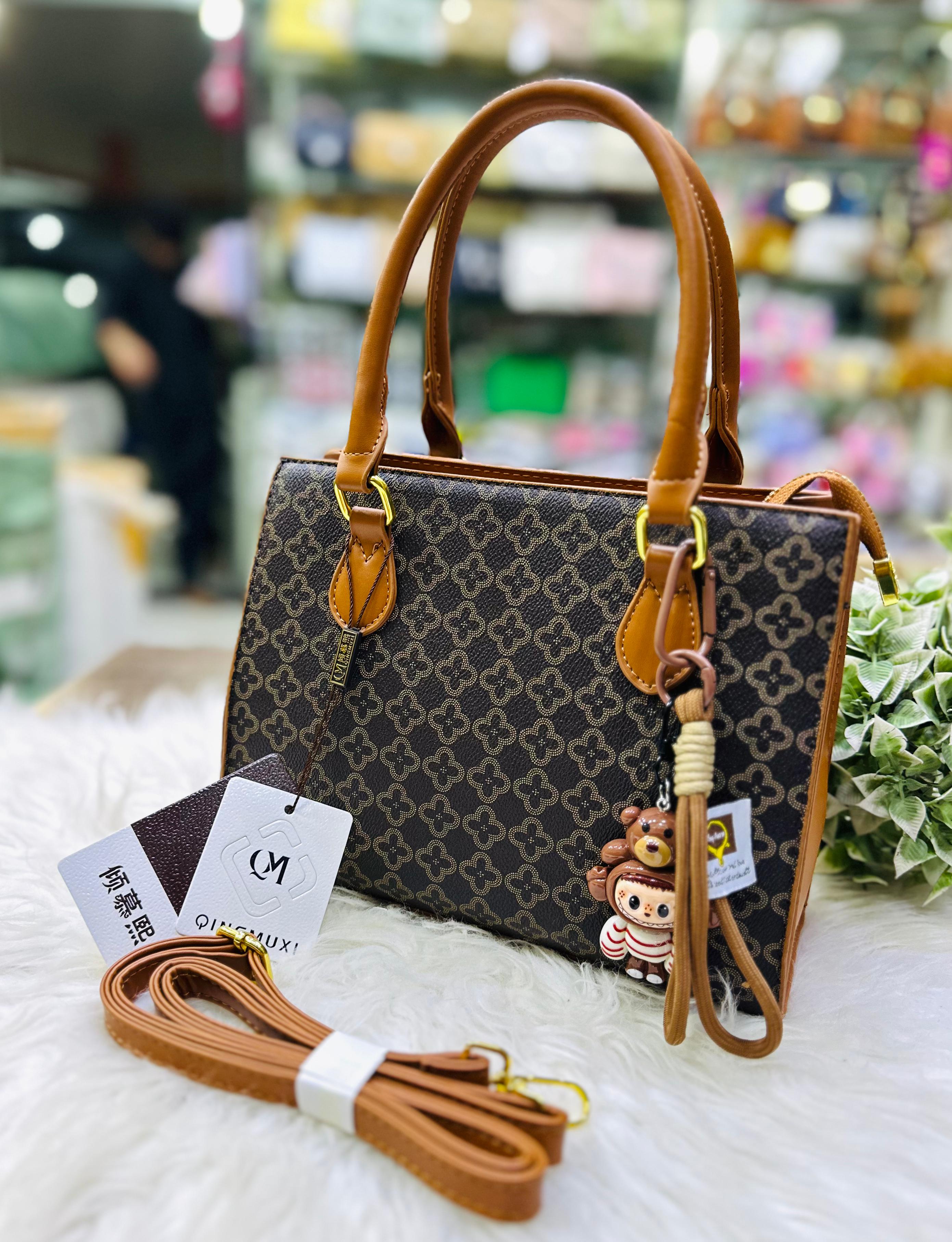 Official Branded Leather Handbag & Crossbody Bag for Women | Premium Stylish Shoulder Bag with Long Belt
