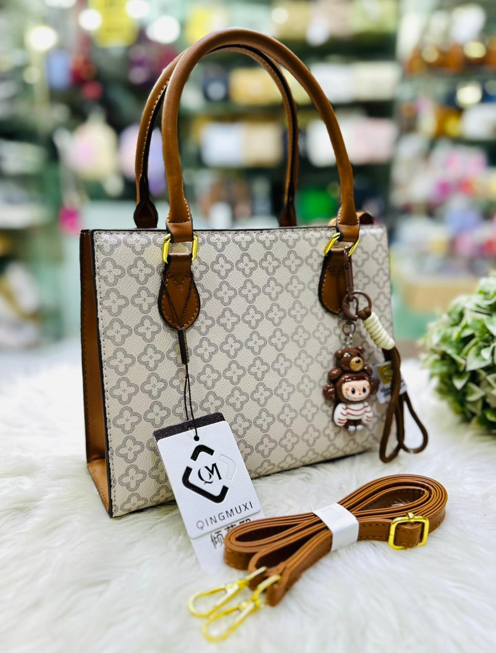 Official Branded Leather Handbag & Crossbody Bag for Women | Premium Stylish Shoulder Bag with Long Belt